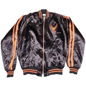 Vintage 70s Harley Davidson AMF Black Satin Jacket Large Biker Motorcycle Moto